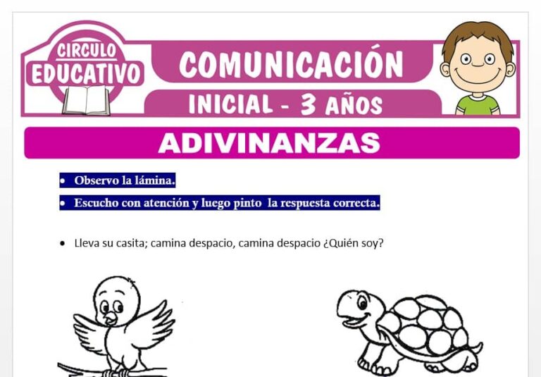 Adivinanzas para Niños de Tres Años – Fichas GRATIS