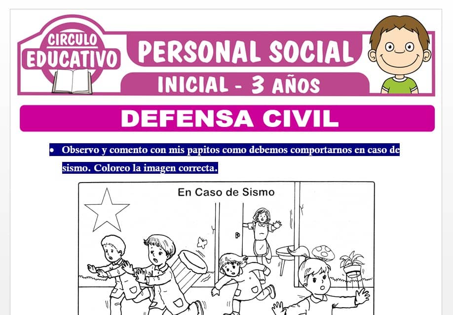 Defensa Civil para Niños de Tres Años