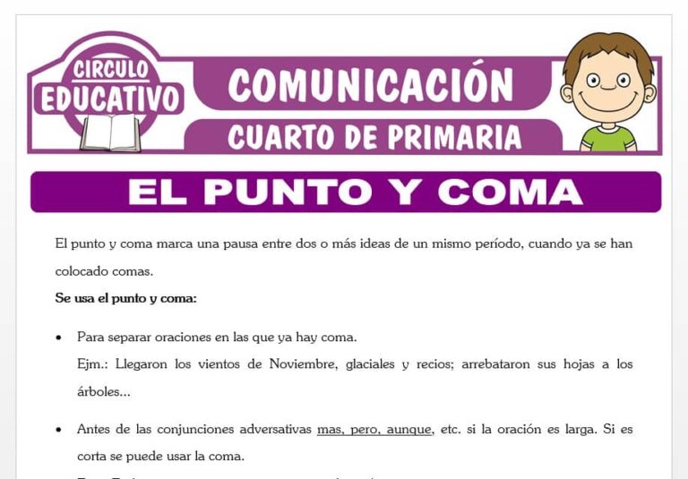 El Punto y Coma para Cuarto de Primaria – Fichas GRATIS