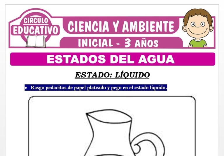Estados del Agua para Niños de Tres Años – Fichas GRATIS