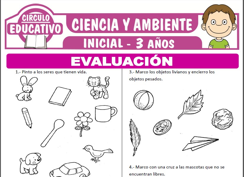 Evaluación de Ciencia y Ambiente para niños de 3 años