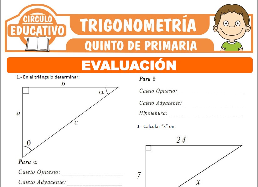 Evaluación de Trigonometría para Quinto de Primaria Evaluación de Trigonometría para Quinto de Primaria