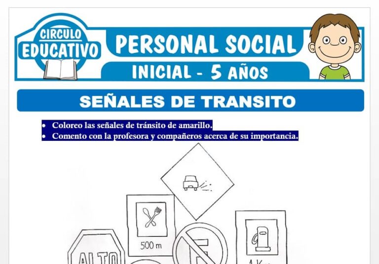 Las Señales de Tránsito para Niños de Cinco Años – Fichas GRATIS