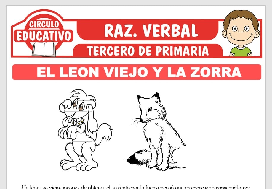 Lectura sobre El León Viejo y La Zorra para Tercero de Primaria