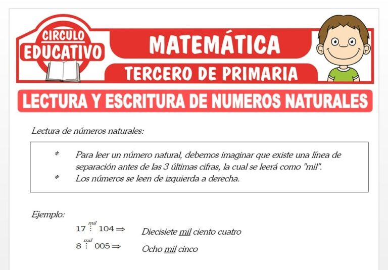 Lectura y Escritura de Números Naturales para Tercero de Primaria