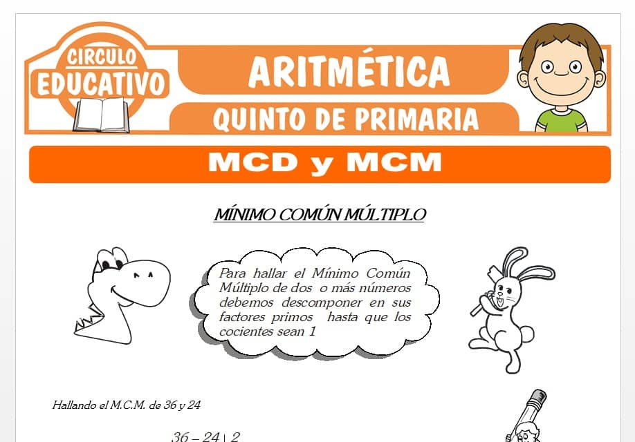 MCD y MCM para Quinto de Primaria