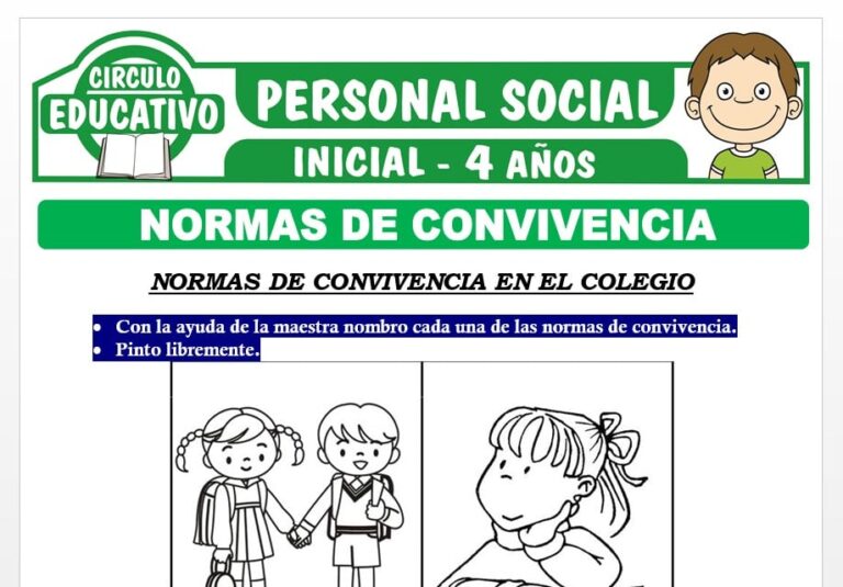 Normas de Convivencia para Niños de Cuatro Años – Fichas GRATIS