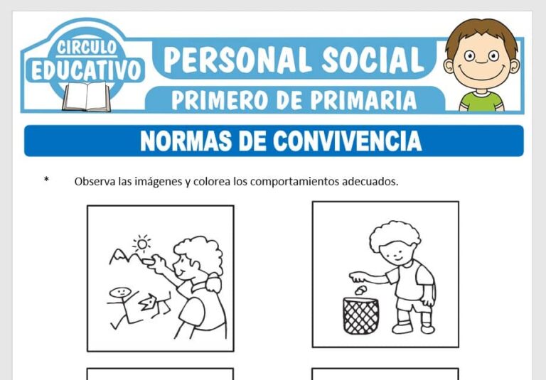 Normas de Convivencia para Primero de Primaria – Fichas GRATIS