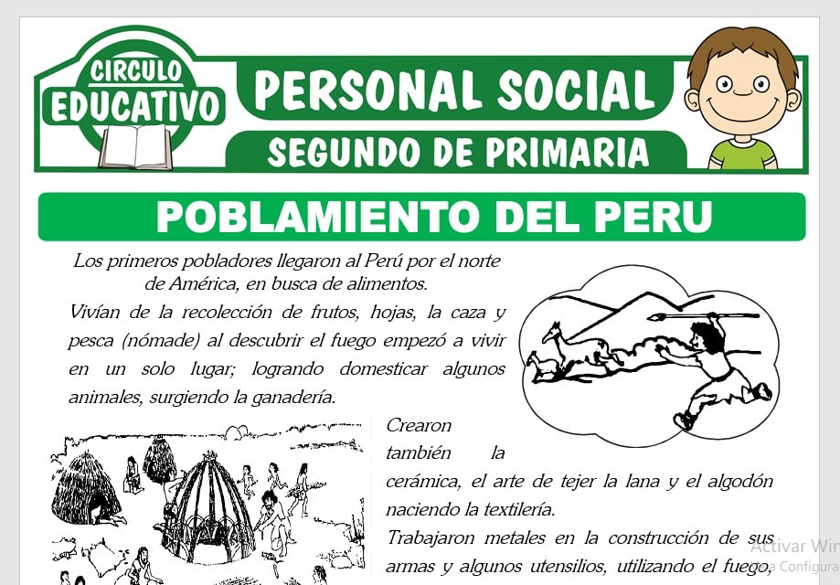 Poblamiento del Perú para Segundo de Primaria