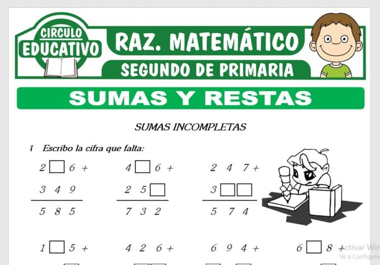 Sumas y Restas de Números de 3 Cifras para Segundo de Primaria