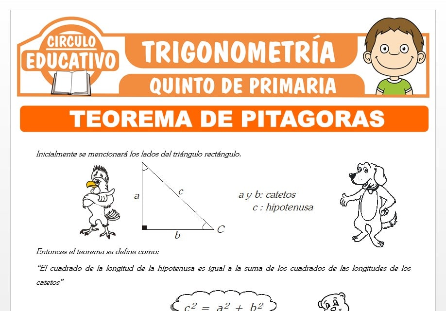 Teorema de Pitágoras para Quinto de Primaria